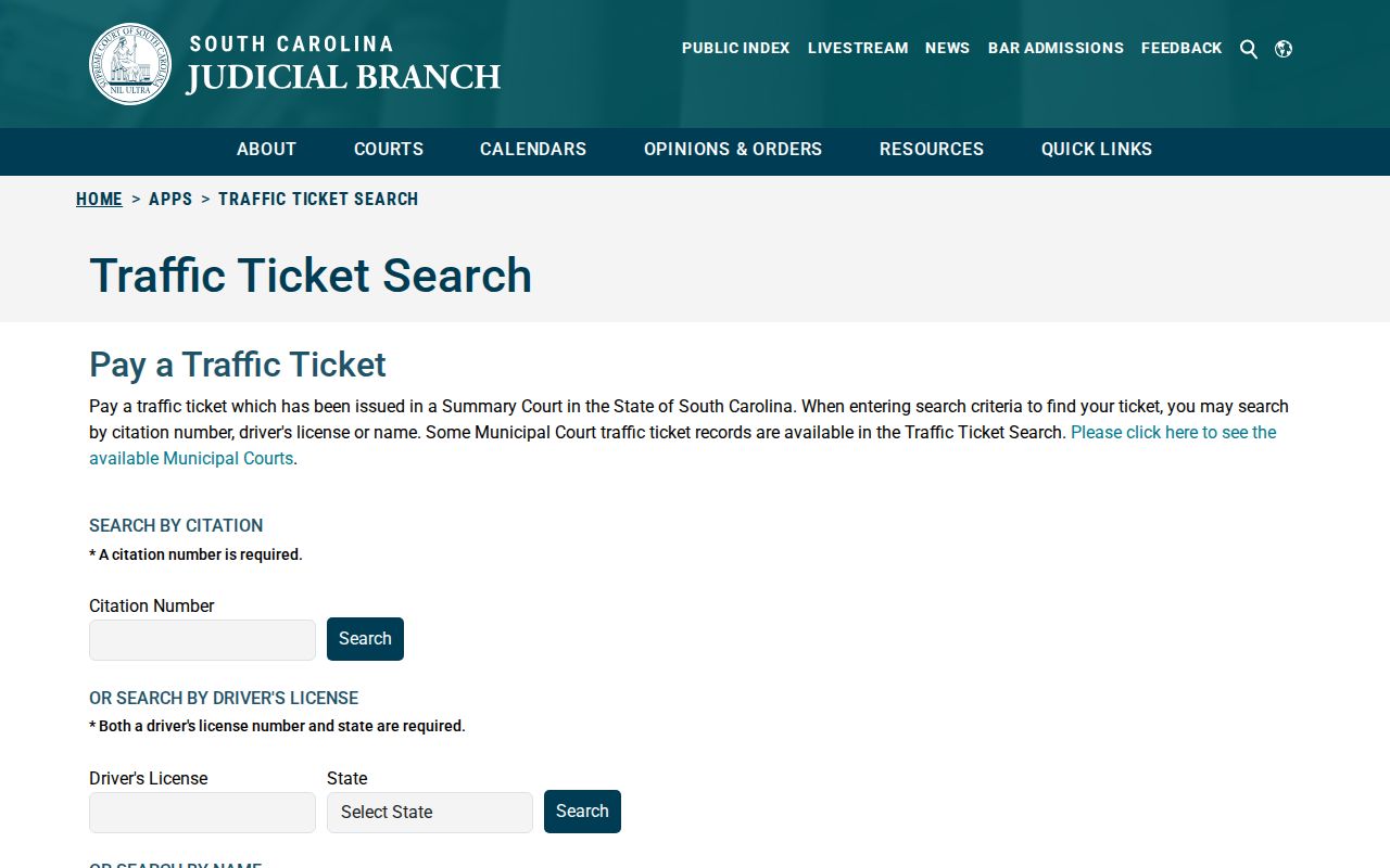 Marion County traffic warrant records ticket search fields