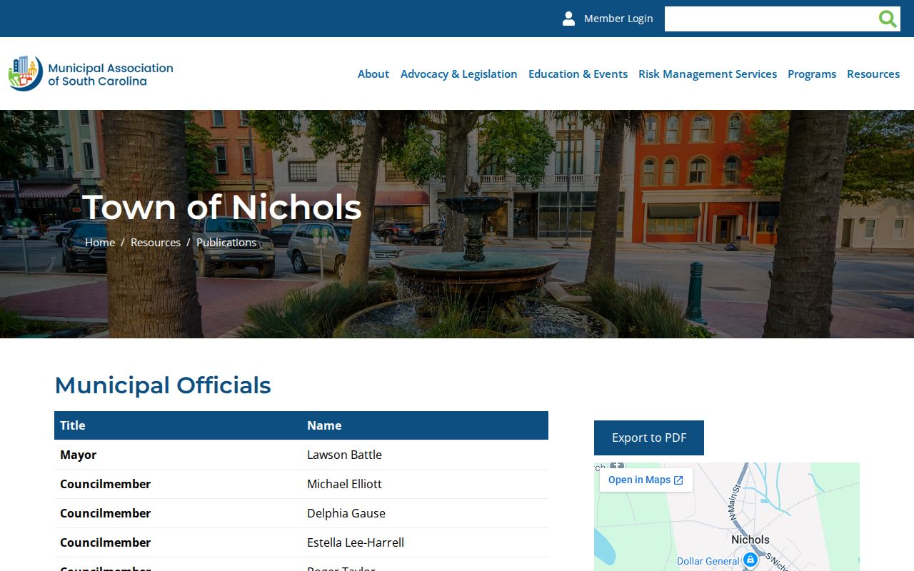 Nichols warrant records municipal contact directory