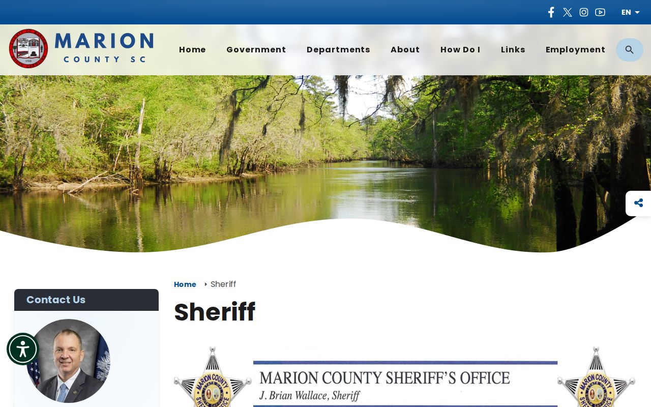 Marion County active warrant records Sheriff contact page